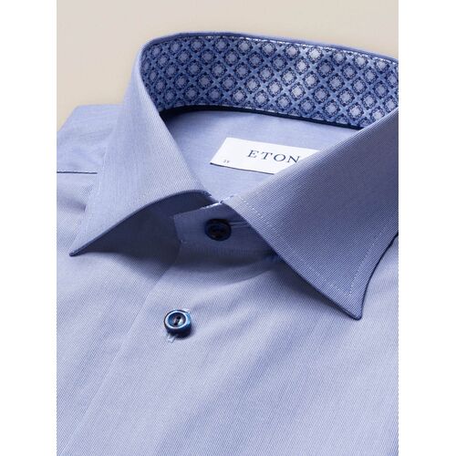 Blue hairline striped shirt – navy details