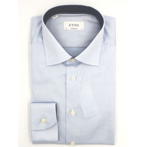 Eton Slim Fit -  Light blue Geometric Effect Signature Twill Shirt