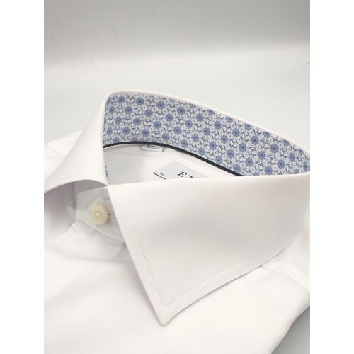 Eton Slim Fit - White Geometric Effect Signature Twill Shirt